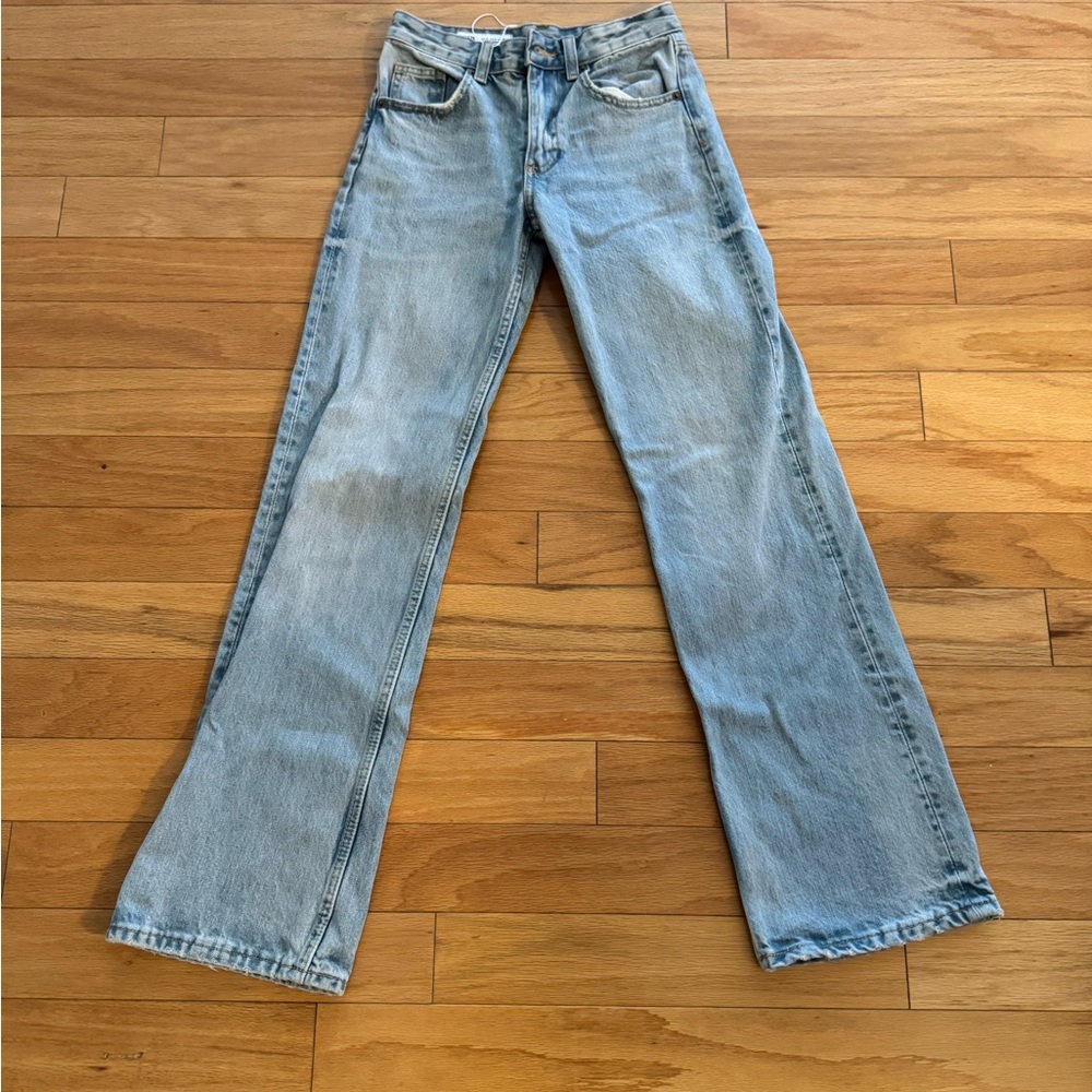 Zara Light Blue Flare Jeans Size 0